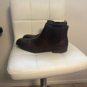 Joseph Abboud Dark Brown Leather Ankle Boots